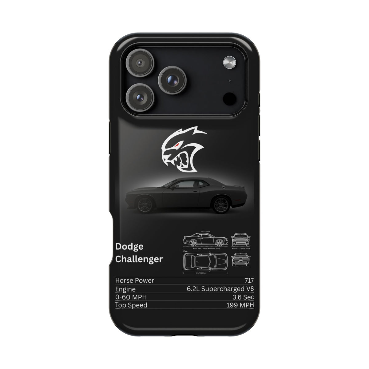 Dodge Challenger Impact-Resistant Phone Case iPhone 17